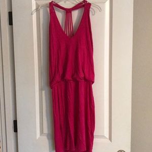 Pink razor back mini dress